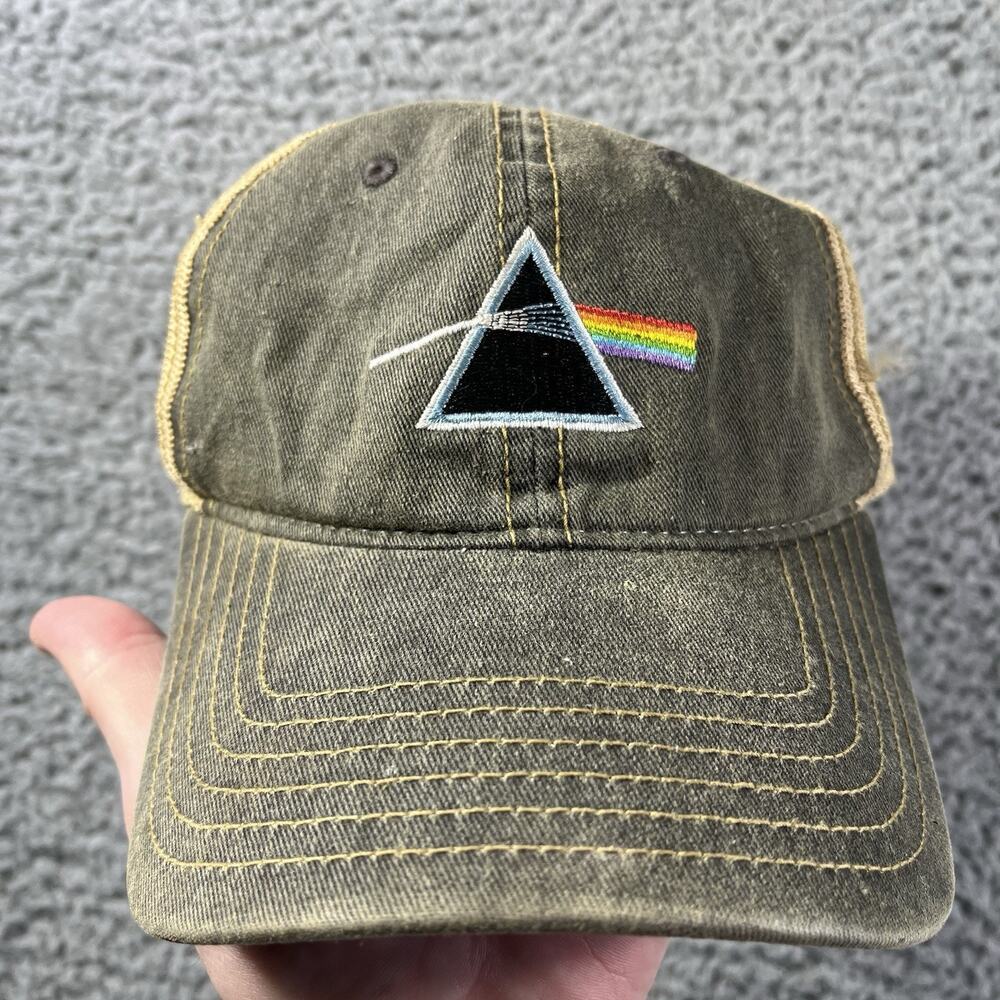 Pink Floyd Dark Side of the Moon Trucker Hat Distressed Mesh Snapback Cap Rock